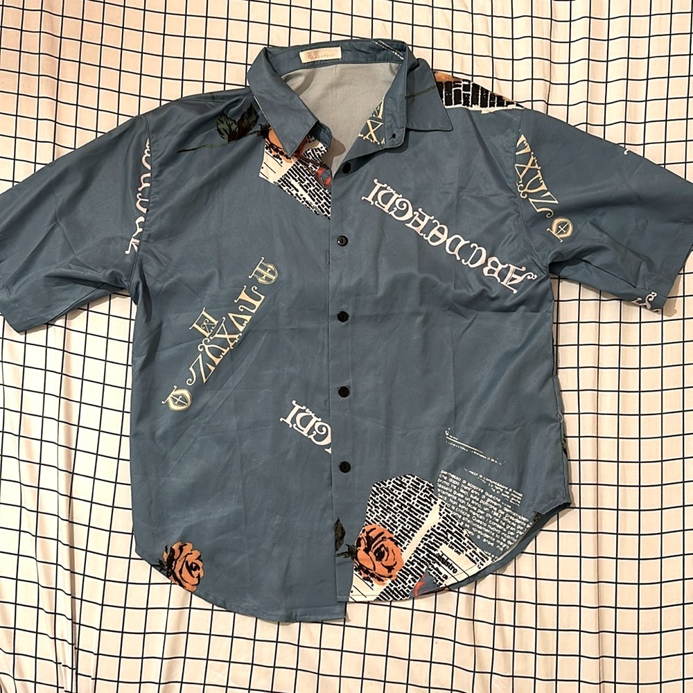 Blue button shirt
